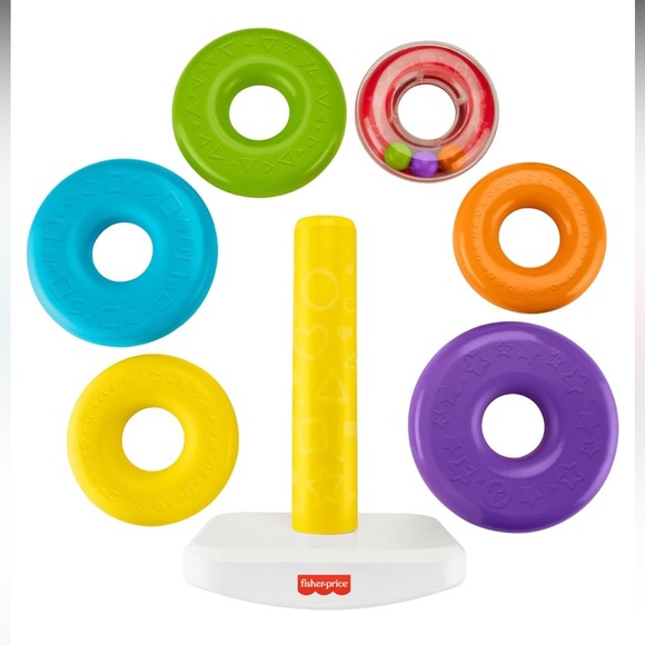 Fisher-Price Giant Rock-a-Stack w/ 6 Colorful Rings | Baby Learning Toy, Gift - Picture 5 of 6